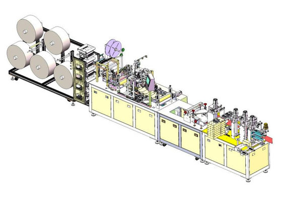 100-150PCS/Min FFP2  Making Machinery N95 5-layer  with hot air cottonFiltration efficiency